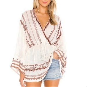🆕Free People Embroidered Long Sleeve Tunic